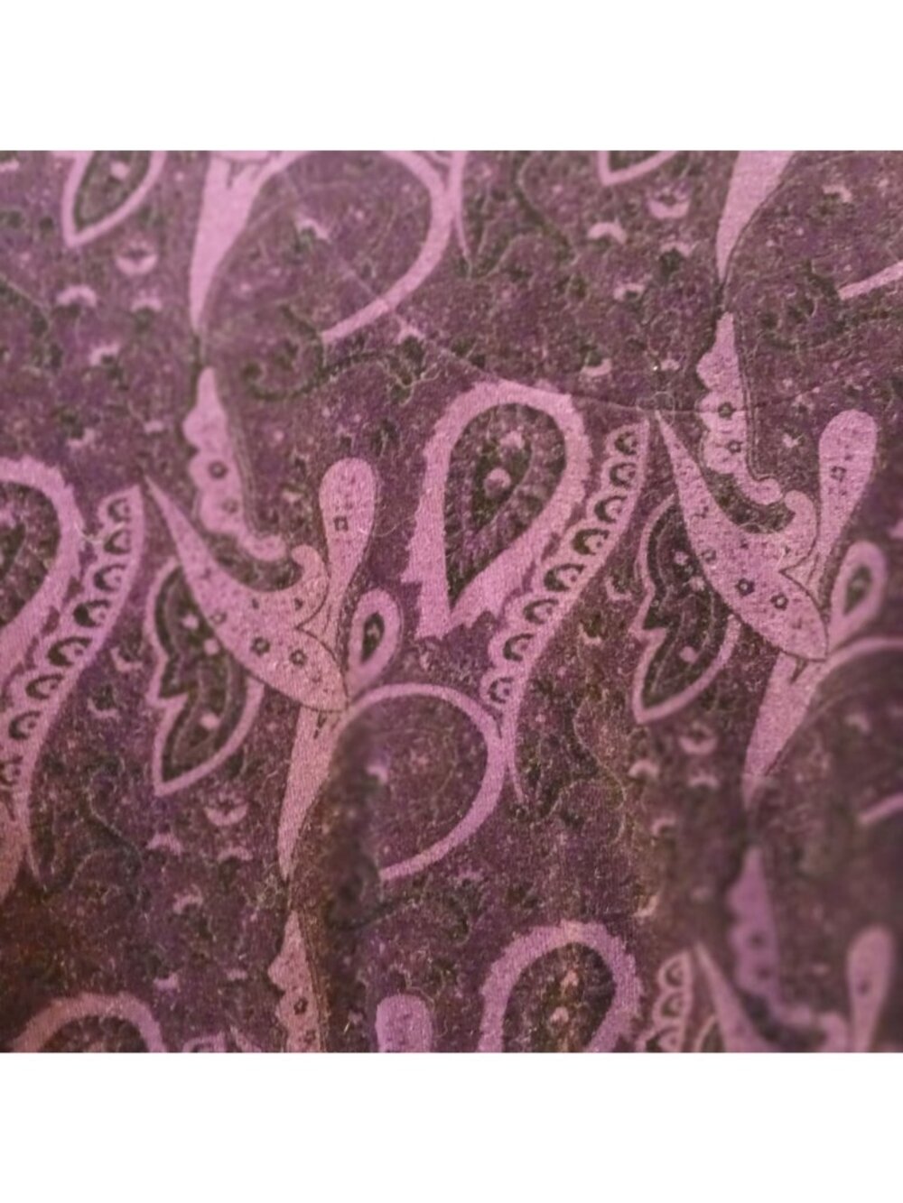 Charter Club Intimates Medium Velour Long Robe Purple Paisley Zipper #C-36 - Picture 6 of 10